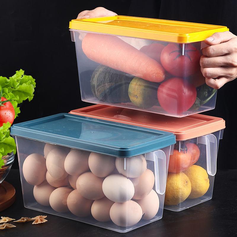 Kühlschrank Frischhalte Lebensmittel Aufbewahrungsbehälter Transparent Tragbar Eier Gemüse Obst Organizer mit Griff Feuchtigkeitsdicht