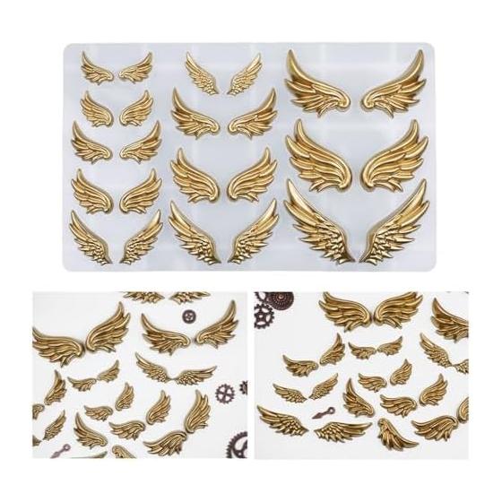 Silicone Mold DIY Crystal Resin Angel Wings Cute Wing Shape Mirror Surface Silicone Mold Epoxy Resin Handmade UV Resin Mold DIY Handmade Silicone
