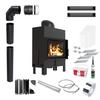 KRATKI FLOKI S 8 kW ECO Fireplace Insert Black Set for Installation and Fitting