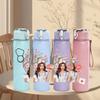1PC Nurse Glasses Cute Portrait 750ml Color Plastic Sports Water Bottle Leakproof Flip Straw Lid Suitable for Sports Office Home Use
