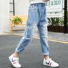 Spring Autumn Teenager Ripped Denim Pants Children Trousers Kids Hole Pants Casual Boy Girls Jeans 3-12 Year Kid Clothes