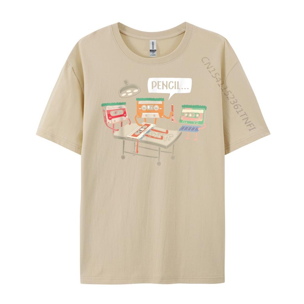 Vintage Cassette Tape 80s Music Lover Funny T Shirts Men Mens Clothing 2025 Outdoor Streetwear Short Sleeve