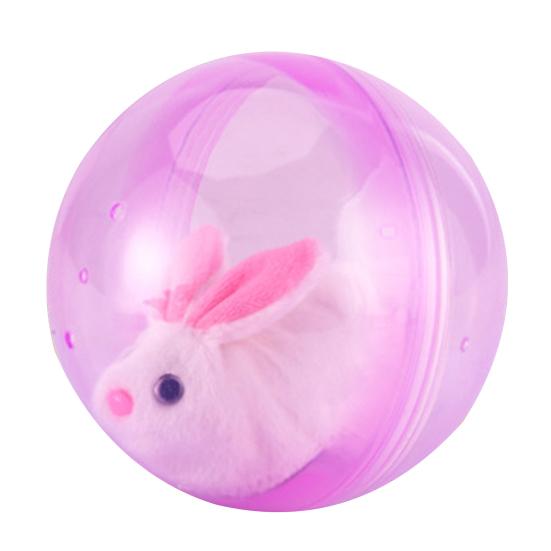 Electric Automatic Rolling Hamster Ball, Rolling Ball Toy with Plush Rabbit Inside, Simulation Animal Interactive Ball Toy, Gift for Toddlers