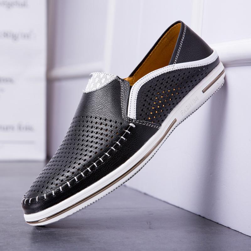 Rindersehnensohle lässige HohllederSchuhe Sommer LochSandalen weiche Sohle weiches Leder atmungsaktiv Doudou Schuhe