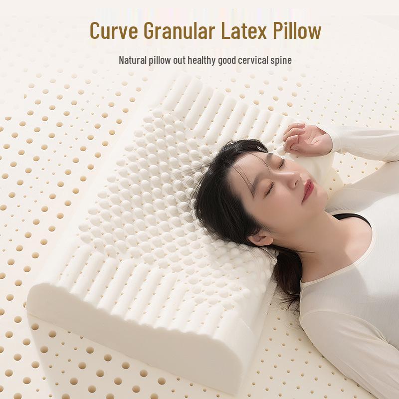 Thai Natural Latex Neck Support Pillow for Home & Student Use