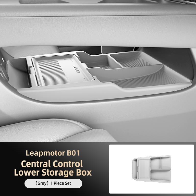 For LEAPMOTOR B01 2025 2026 Storage Box Center Armrest Hidden Box Cup Holder Organizer Interior Accessories