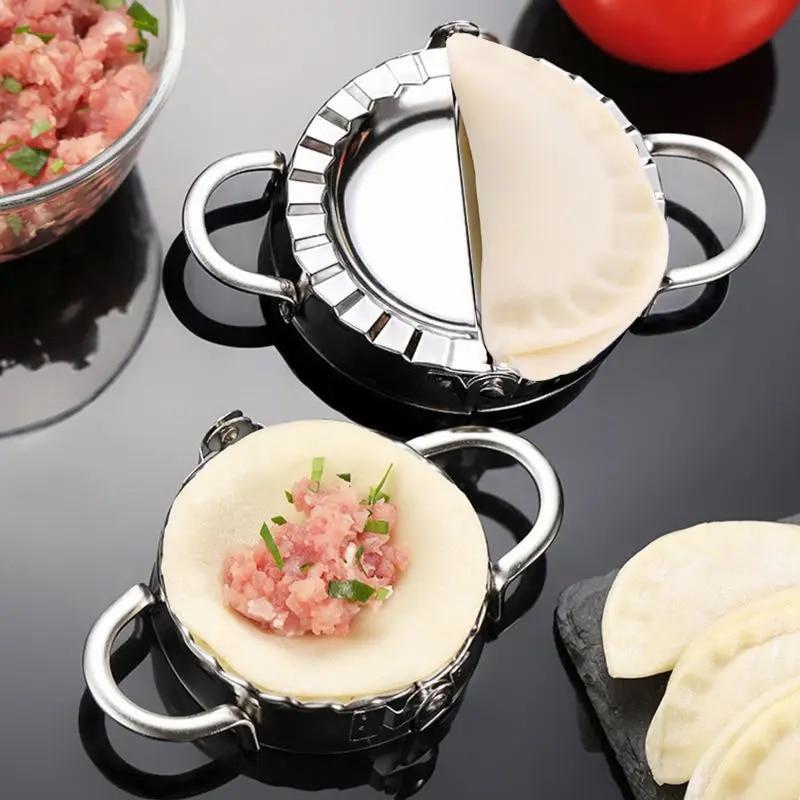 Urządzenie do robienia pierogów ręczna forma do pierogów ze stali nierdzewnej prasa obieranie krajalnica łatwe narzędzie do robienia pierogów Jiaozi Maker akcesoria kuchenne
