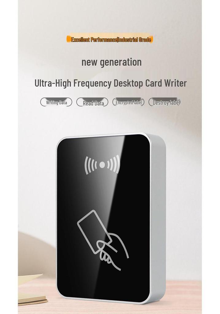 UHF RFID Tag Writer & Reader: Desktop Card Dispenser with USB & 6C Protocol