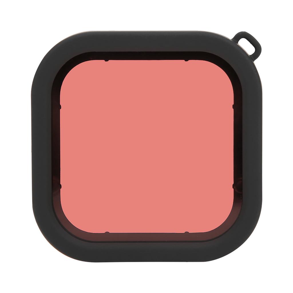 ABS Potápěčský objektivový filtr s provázkem pro akční kameru GoPro 8 Vodotěsné pouzdro světle červený