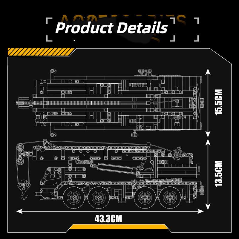 Non-Toxic 997Pcs City Technical Mechanical Crane Model Building Block Moc Truck Car Assembly Brick Enginerring Toys Children Diy Stem Gift