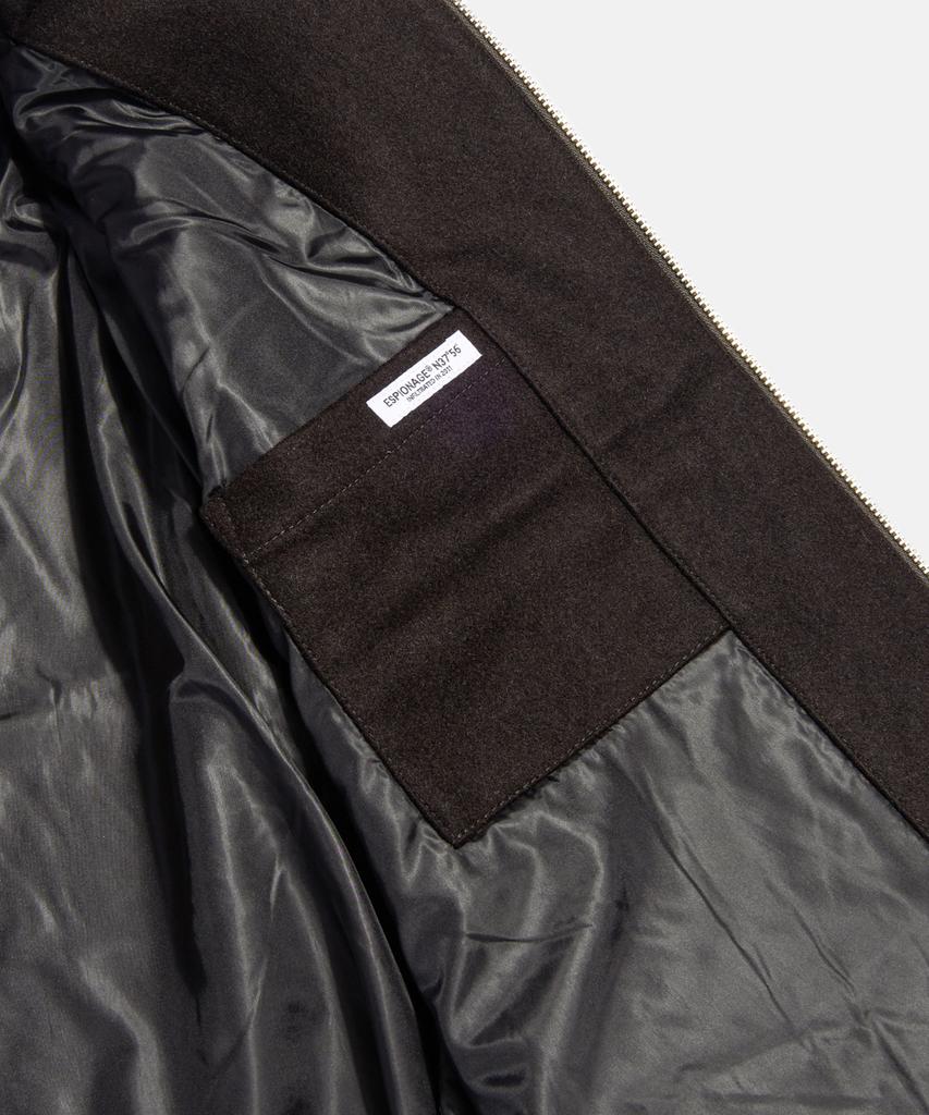 Espionage Wool Blend Track Blouson Dark Brown
