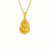Fulu Double Full Rotation Gourd Necklace Female National Wind Titanium Steel Non-Fading Collarbone Chain