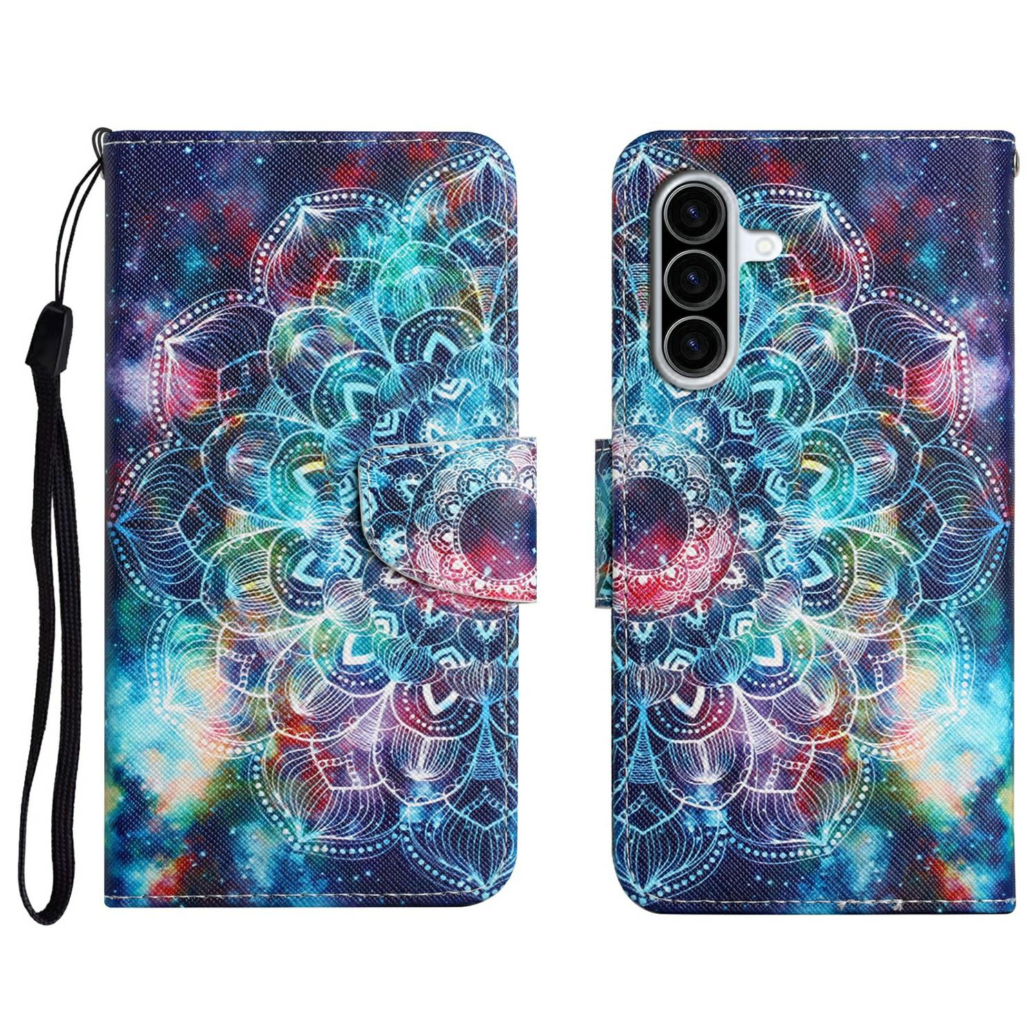 

Для Samsung Galaxy A36 5G Чехол с печатью узора Защитный кожаный чехол-книжка для телефона с ремешком на запястье Galaxy Mandala