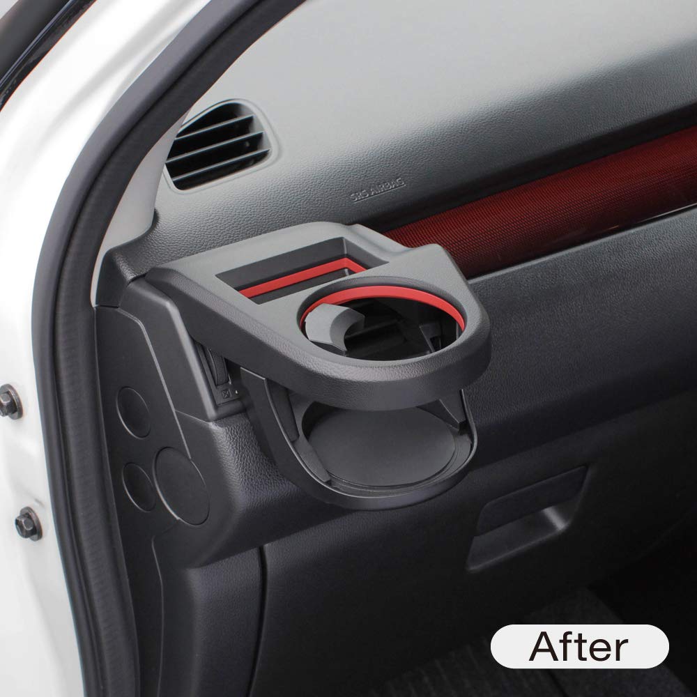 Tsuchiya Yac Air Conditioner Drink Holder for Suzuki Swift SY-SZ2 Passenger-Side (Z#13S, 33S, 43S, 53S, 83S), Black/Red