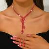 Women's Necklace Earrings Set Jewelry Zircon Temperament Wear Dress Wedding Dress Crystal Accessories