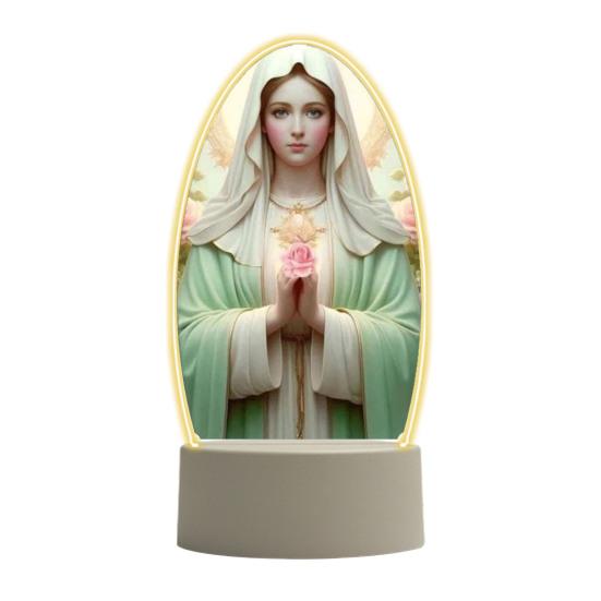 Guadalupe Virgin Prayer Lamp USB Powered Warm Light Soft Glow Catholic Night Light LED Religious Decor for Home Altar Bedroom Office Gift