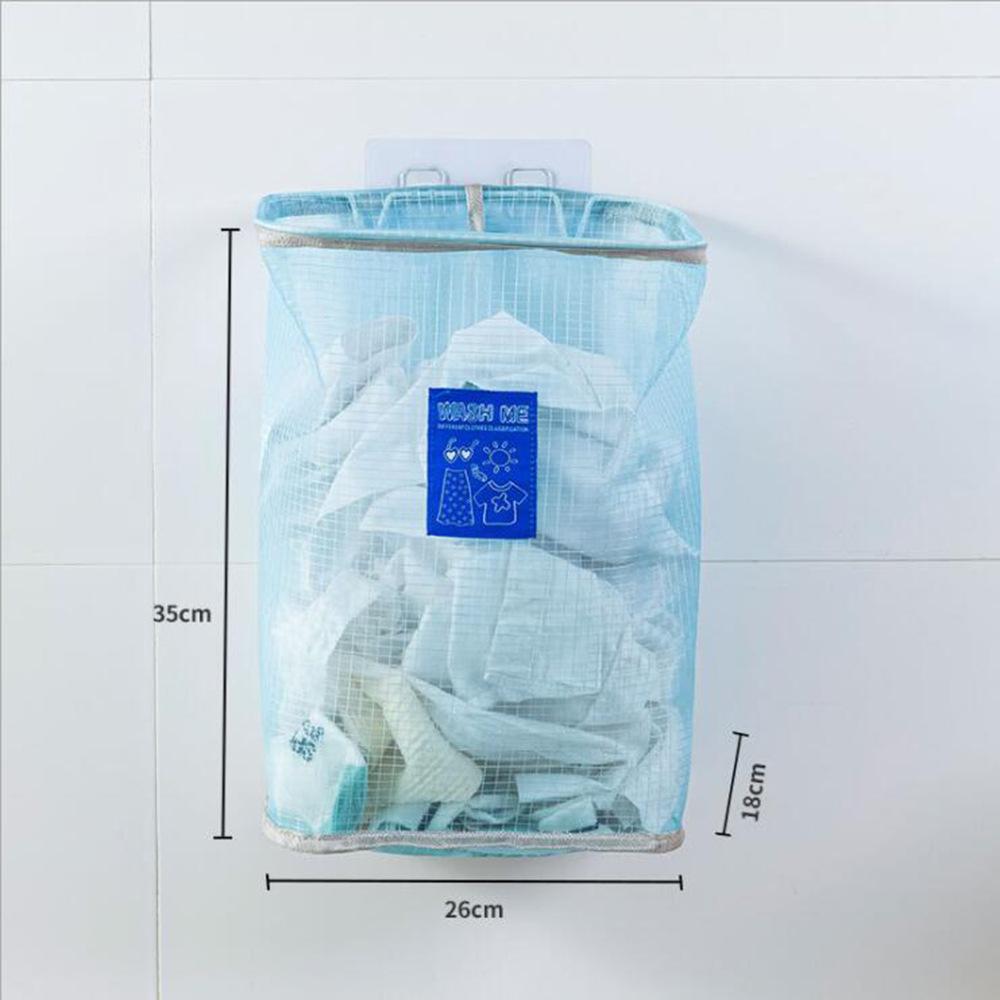 Wall-Mounted Foldable Mesh Laundry Hamper & Toy Storage Basket