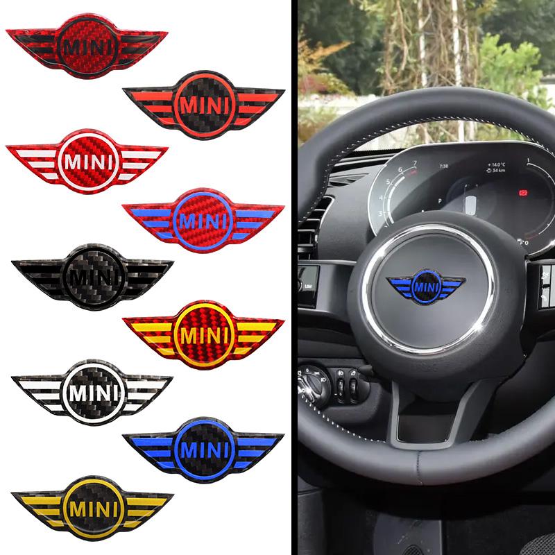 1Pcs Car Styling Steering Wheel Emblem Badge Stickers For MINI Cooper One S JCW Countryman R50 R52 R53 R55 R56 F54 F55 F56 F60