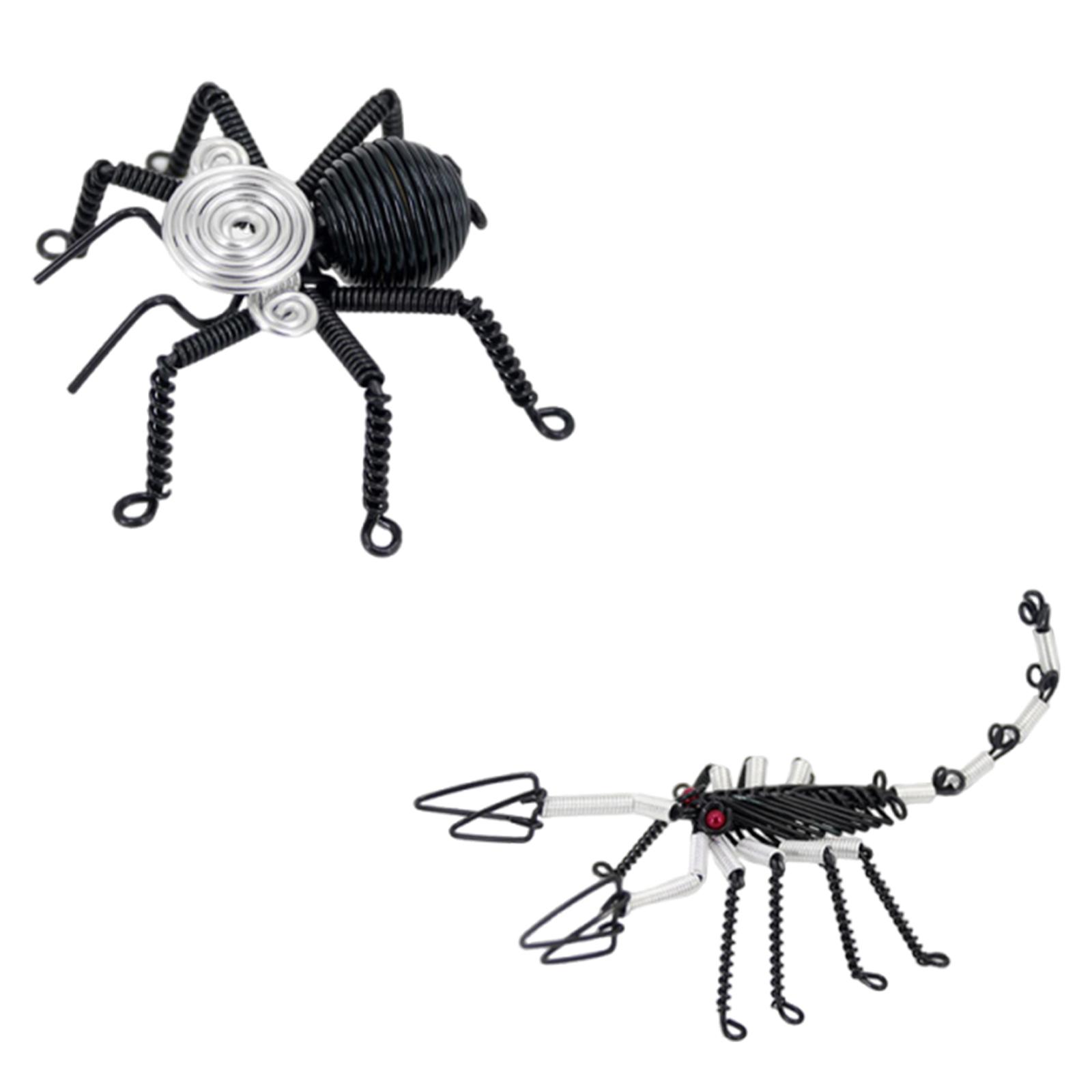 

Insect Model Desktop Ornament with Moving Legsing Legs Static Mechanical Insect Model Scary Creative Home Decor & Metal Craft чёрный