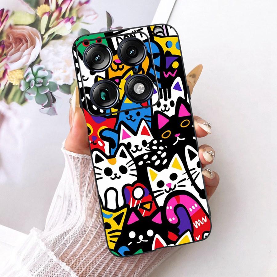 For Motorola Signature 5G Fashion Style Elegant Painted Phone Casing Cover Moto X70 Air Pro Soft Silicone Black TPU Case