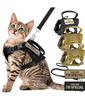 Tactical Cat Dog Harness Leash For Working Adjustable Pet Vest Harness Soft Mesh Training Puppy Straps with Handle For Large Cat
