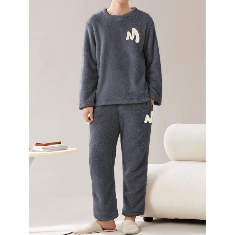 

Мужской фланелевый комплект: топ и брюки, отлично подходит для весны, осени и повседневной носки XXL серый