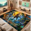 Dinosaur Theme Soft Crystal Velvet Rug Custom Name & Text Print Non Slip Floor Rug for Bedroom Living Room