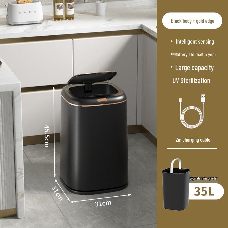 Automatic Smart Induction Trash Can for Home – Large Capacity for Living Room, Kitchen, Bathroom