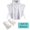 White Big Lapel Fake Collar And Black Detachable Cuff Lace False Collar Stand Removable Faux Col for Women Half Shirt Accessory