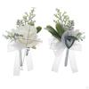 Elegant Ribbon Boutonniere with Clip - Stylish Suit Accessories for Special Occasions
