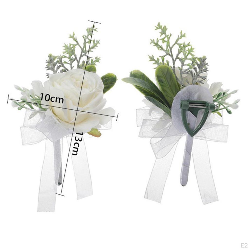 Elegant Ribbon Boutonniere with Clip - Stylish Suit Accessories for Special Occasions