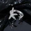 Diamantbesetztes Perlen-Liebes-Halsketten-Ringe-Set Ring Damen Kalter Wind Nische Literarisch Schwanzring