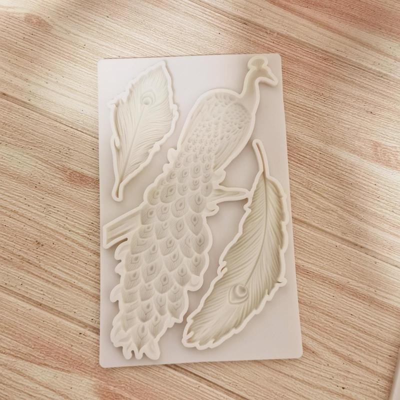 DIY Handmade Soap Making Supplies Silicone Fondant Mold Exquisite Peacock Cake Decorating Family Candle Molds Flexible