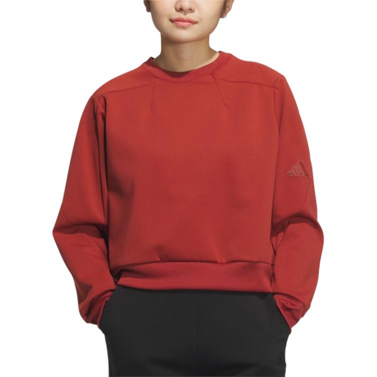 Adidas Casual Sports Series Skin-Friendly Comfortable Fashion Long Sleeve Sweatshirt Women tops Soft-Red JM8763