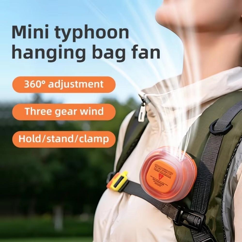 1 Speeds Clip-On Waist Fan Silent Operation Strong Wind Hanging Waist Fan Lightweight USB Rechargeable Mini Electric Fan
