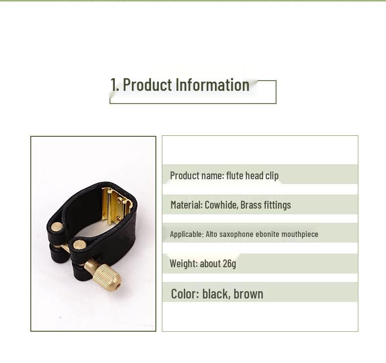 Soft Cowhide Alto Saxophone Ligature and Bakelite Mouthpiece Clamp