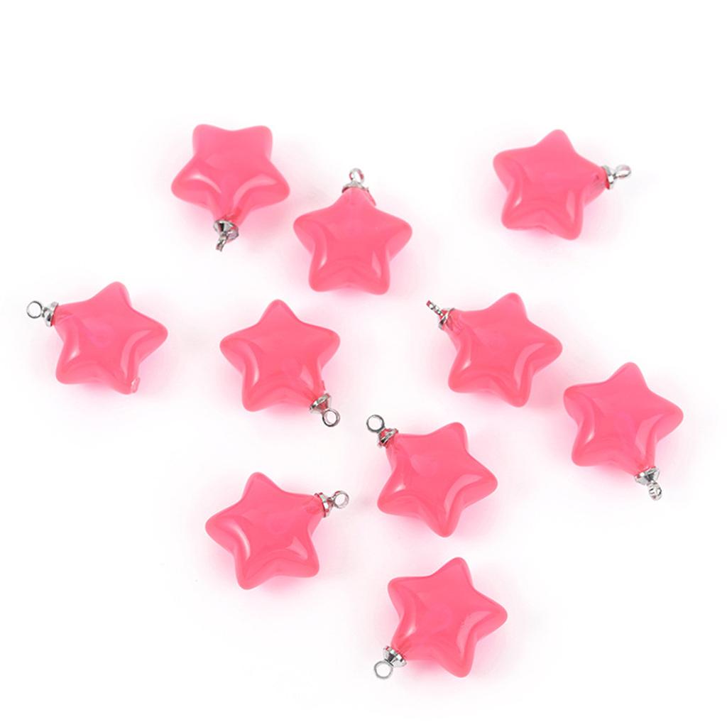 TX32 10pcs 17x10mm Candy Color Acrylic Star Charms Simple Pendant Handmade Jewelry Making Diy Bracelet Necklace Accessories