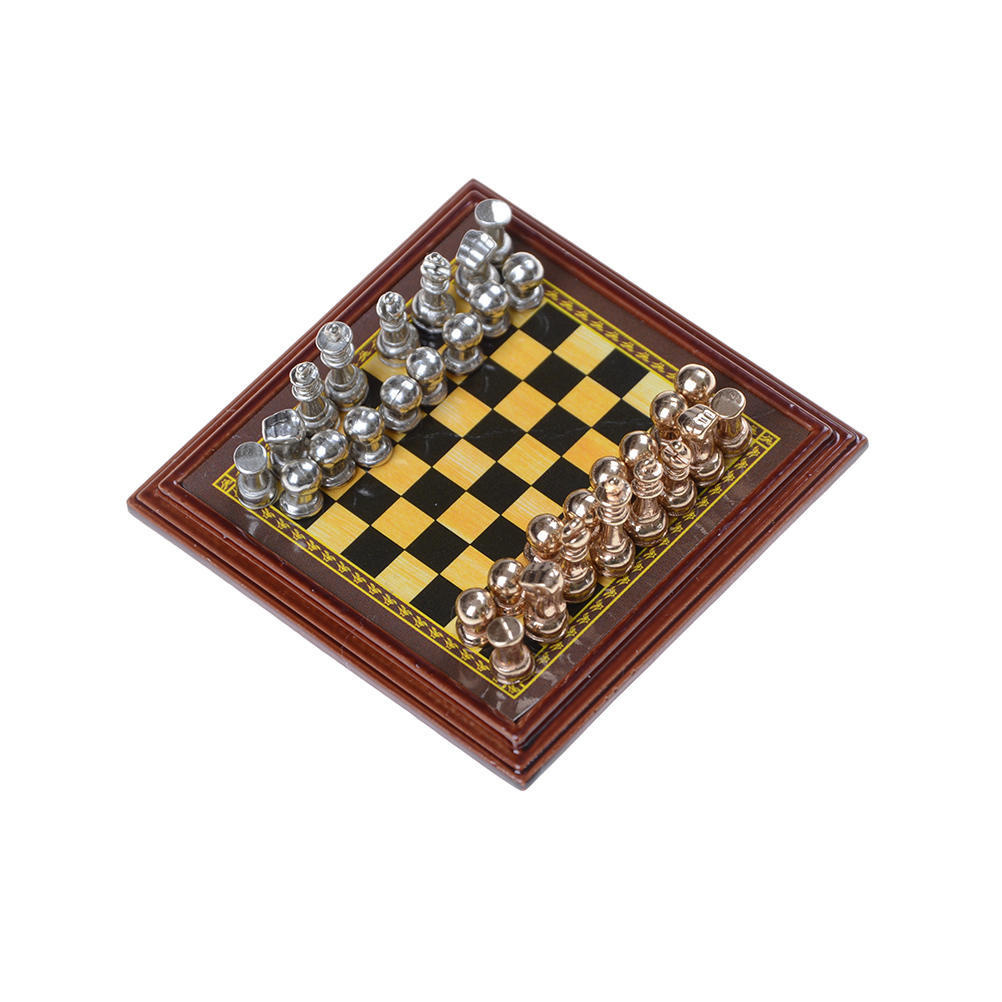 Sale Dollhouse Miniature 1:12 Toy A Set Of Metal Chess Set