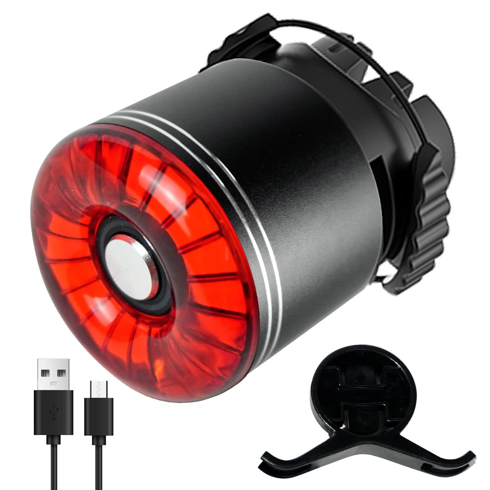 

Задний фонарь для велосипеда Rockbye, 6 режимов, перезаряжаемый через USB, алюминиевый подседельный штырь для шоссейного седла MTB, светодиодный предупреждающий фонарь для велосипеда