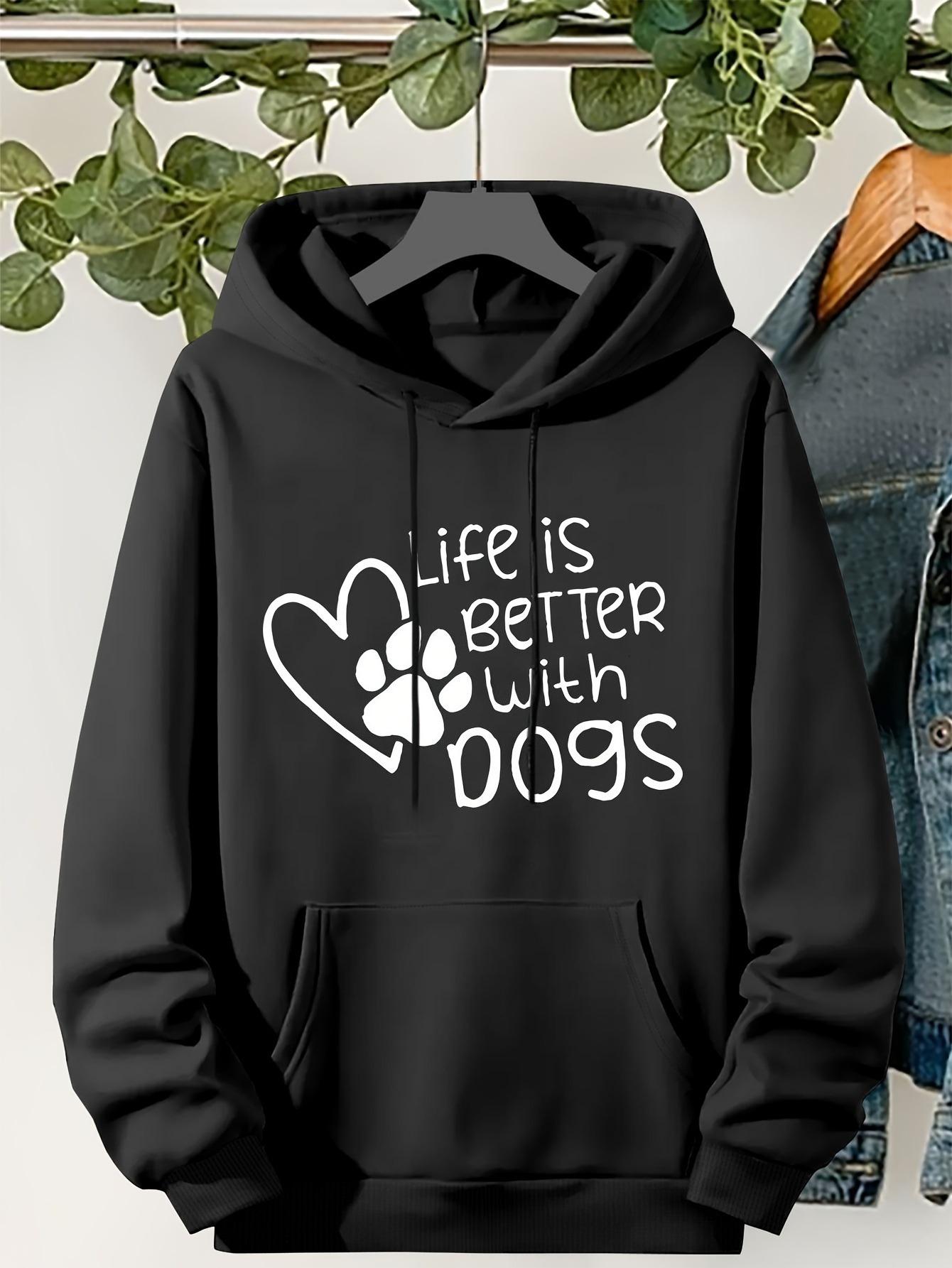 2025 Autumn Winter Dog Claw Claw Print Love Letter Cute Printed Women s Comfortable Sweatshirt Sportswear Casual Clothing S