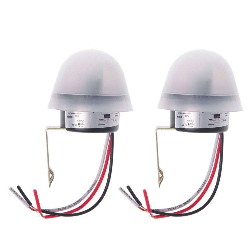 

2Pcs 220V 50-60Hz 10A Light Activated Switches Waterproof ABS Housing Photocell Street Light Lamp Switches Enduring 1