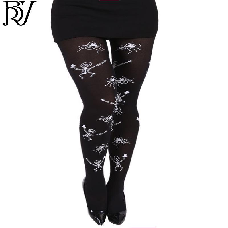Halloween & Christmas Cartoon Print Stockings - Festive Pantyhose for Holiday Parties & Costume Props