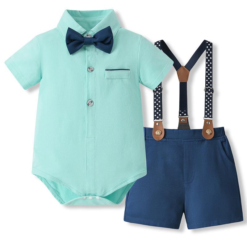 Boys' Gentleman Summer Romper Set: Infant & Toddler First Birthday Suit