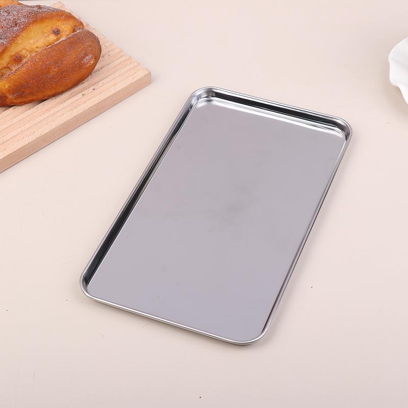 Nordic Stainless Steel Rectangular Tray Pastry Food Baking Plates Pallet Storage Disk Snack Cake Dish Organizer Tray Home Decor