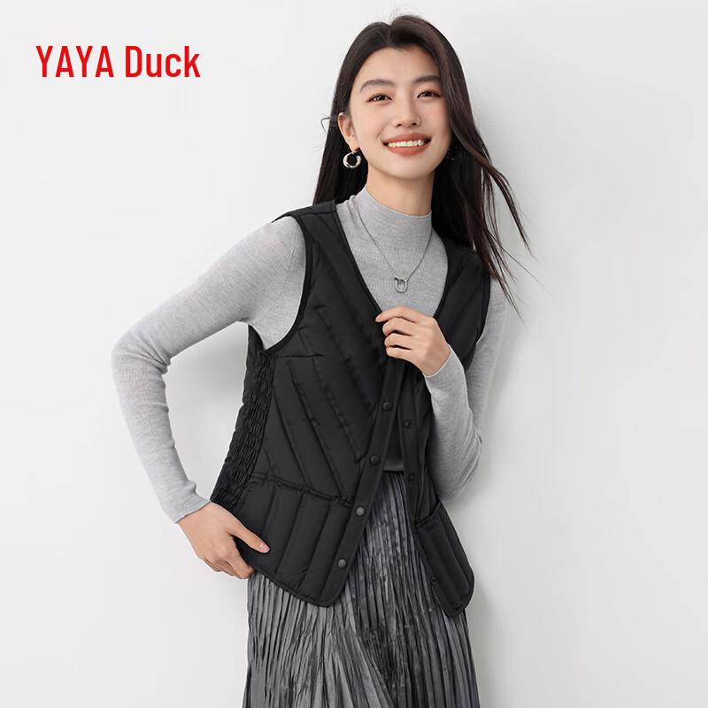 

YAYA Women s Lightweight V-Neck Down Vest YE2C612211A 4XL
