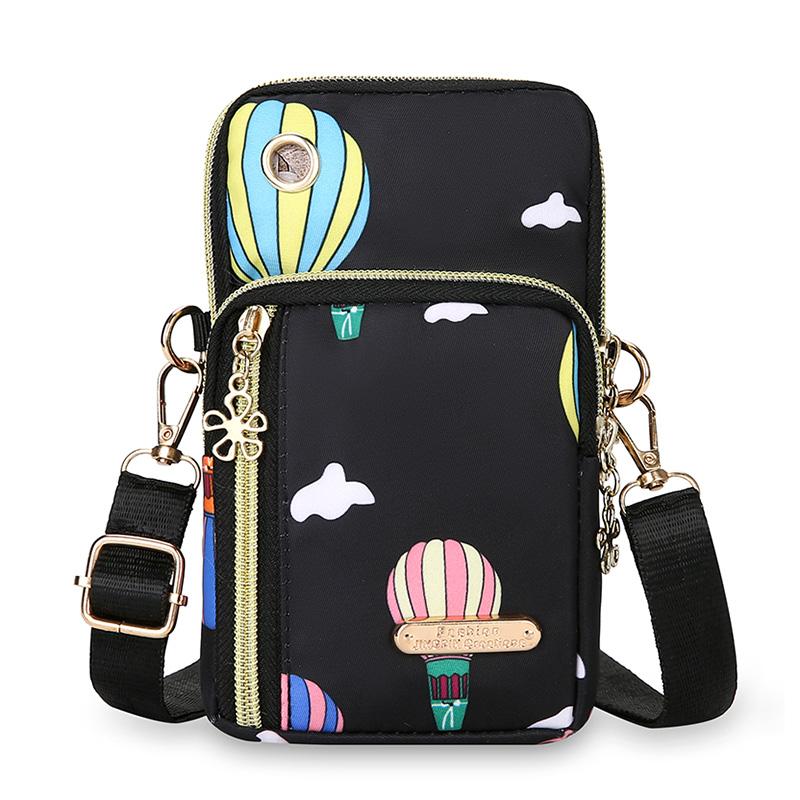 Minimalist Women's Phone Sling Bag – Lightweight Nylon Crossbody with ID Pocket, Ideal for Travel & Shopping