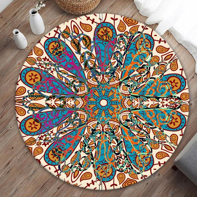 

Moroccan Style Living Room Decoration Round Carpet Bohemian Carpet Large Area Rugs for Bedroom Home Rocking Chair Floor Mat 80x80cm