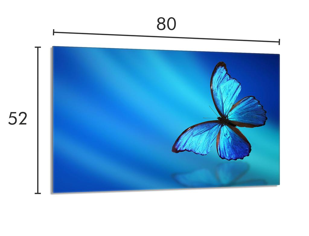 Glazen kookplaatbeschermer 80x52 Vlinder