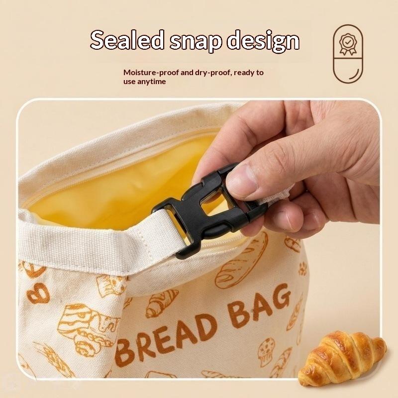 Leakproof Reusable Beeswax Coated Bread Bags Zipper Closure Fresh-Keeping Pouches for Travel Camping Food Storage