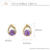 Barzaz Amethyst Earrings in 18K Yellow Gold for Natural February Droplet Design Women, Stone, Birthstone,